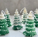 Small Snow Tree Candle 4''