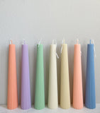 Greko Column Ribbed Taper Candle 9'' (A Pair)