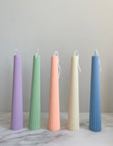 Greko Column Ribbed Taper Candle 9'' (A Pair)