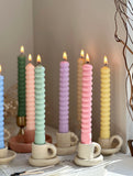 Donut Shaped Taper Candle 7'' (A Pair)