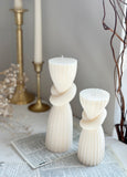 Undyed Knot Striped Candle