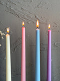 Colored Taper Candles 10''  (A Pair)