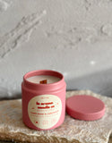 9oz Pink Candle Tin Wood Wick