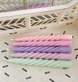 Spiral Swirl Taper Candles (A Pair)