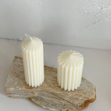 Small Ribbed Peak Pillar Candle