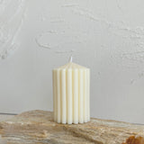 Small Ribbed Peak Pillar Candle