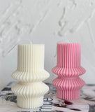 Striped Pillar Candle