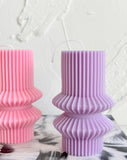 Striped Pillar Candle