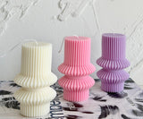 Striped Pillar Candle