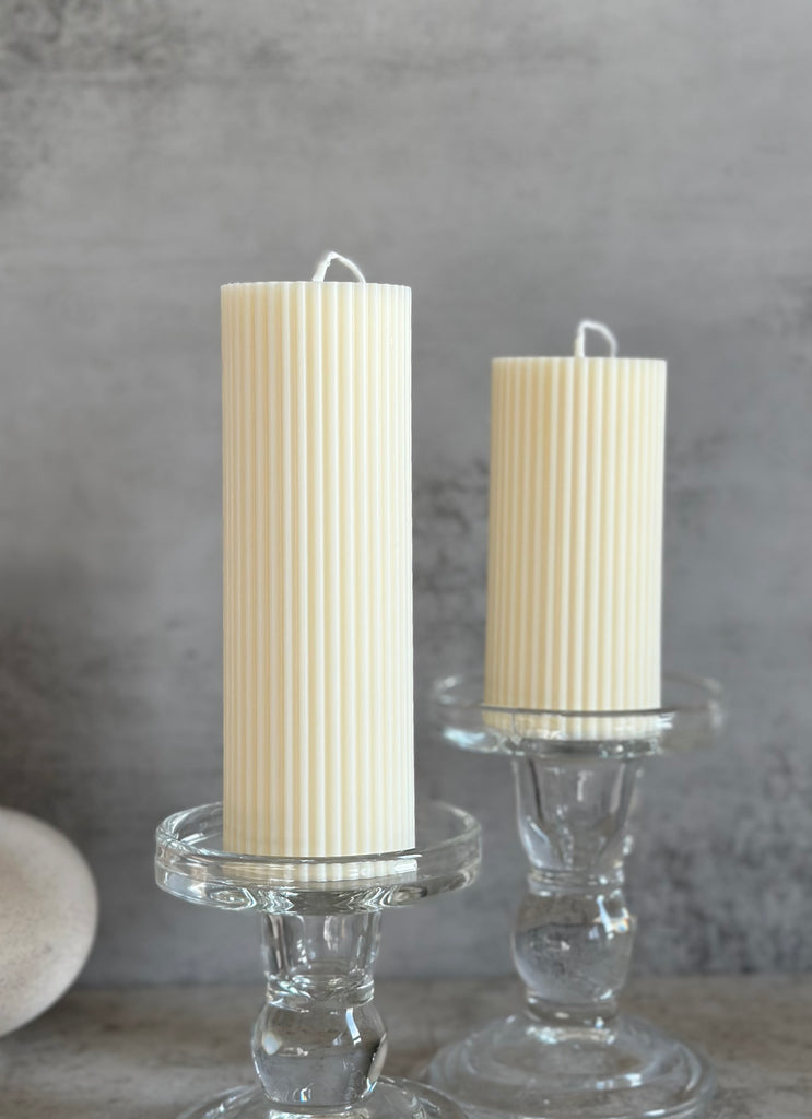 Ribbed Pillar Candle La Aroma Candle Co 1691