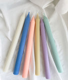 Tall Ribbed Taper Candles 10''(A Pair)