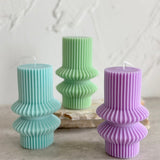 Striped Pillar Candle