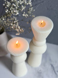 Ribbed Pillar Candle