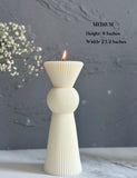 Ribbed Pillar Candle