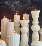 Ribbed Pillar Candle