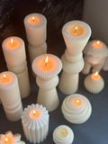 Ribbed Pillar Candle