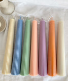 Greko Column Ribbed Taper Candle 9'' (A Pair)